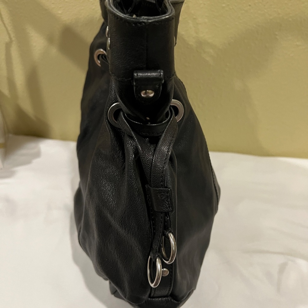 Juicy Couture Genuine Black Leather Hobo Shoulder Handbag - Picture 4 of 16